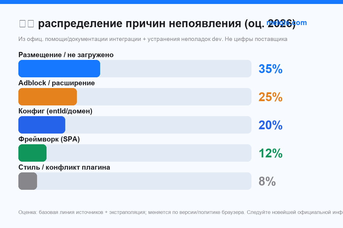 Рис 5: распределение причин непоявления (оц. 2026, не цифры поставщика)